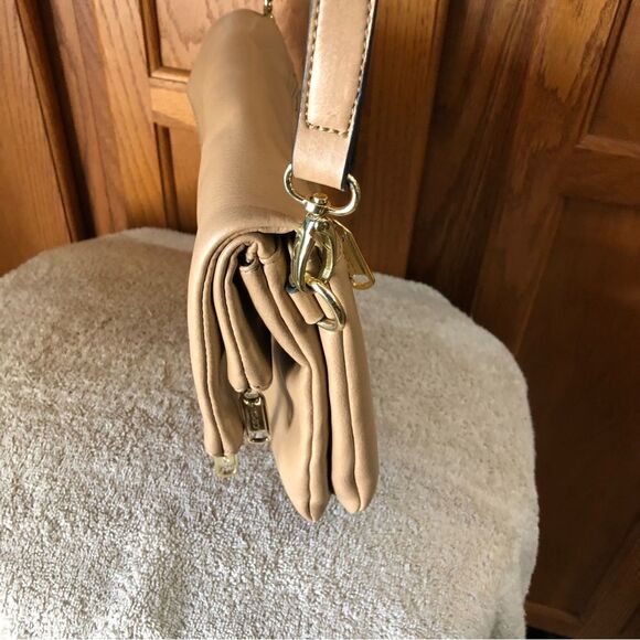 JOE’S JEANS Tan Asymmetrical Zipper Leather Crossbody Bag - Picture 7 of 13